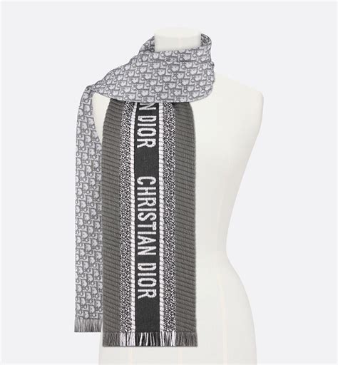 dior oblique scarf|black and gray dior scarf.